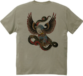 スネイクイーグル　tatoo デザインTシャツ（バックプリント）