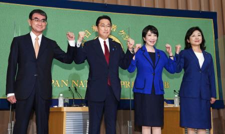 総裁選、河野氏が党員支持で優位　共同通信調査、岸田ら3氏が追う