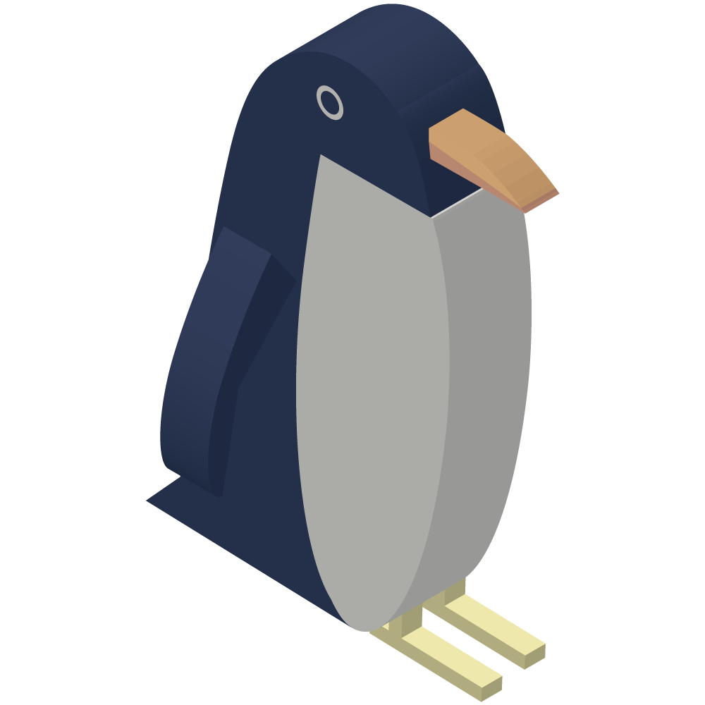 シンプルでかわいいアイソメトリックのペンギンの素材