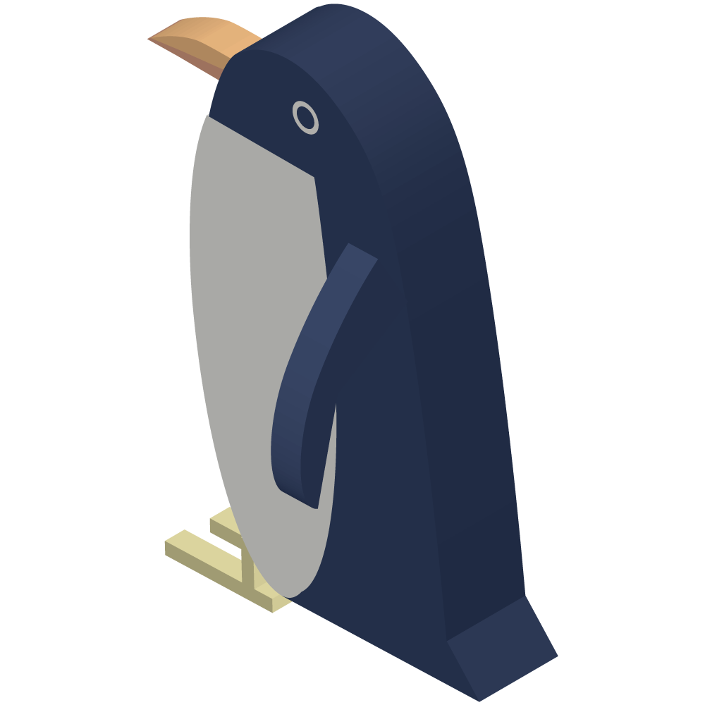 シンプルでかわいいアイソメトリックのペンギンの素材