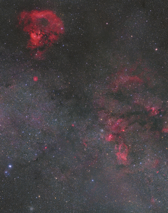 カシオペア座 NGC7822 Ced214 M52 シャボン玉星雲 洞窟星雲