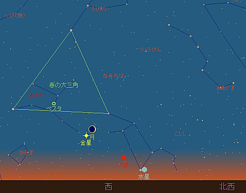 20210811 細い月と金星の接近星図